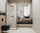 The two bathrooms are a true standout feature of the home, with stylish modern fixtures, a neutral color scheme, and wooden accents. 