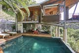 Salt water pool and lounge