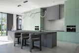 8 meters kitchen with hidden work surface and island
