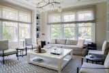 Living Room, Table Lighting, Chair, Sofa, Coffee Tables, Console Tables, Carpet Floor, Ceiling Lighting, Table, Ottomans, Lamps, and End Tables Maybaum Watermill Residence by Vanessa Rome Interiors   Photo 7 of 37 in Maybaum Watermill Residence by Vanessa Rome Interiors by Veronica H. Speck