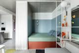 Bedroom, Wall Lighting, Bed, Ceiling Lighting, Ceramic Tile Floor, Bookcase, and Wardrobe  Photo 8 of 21 in My tiny app by Lemonme Interior