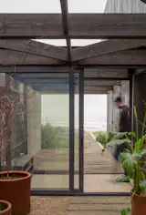 Windbreak room, one of the many transitional spaces in the house