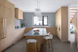 View of kitchen from dining area.