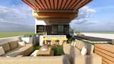 A Retro Bar highlight the terrace into another wing.
