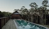 Pool and guest house looking onto the Australian bush