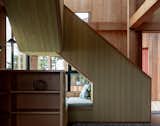 Staircase, Wood Railing, and Wood Tread Stairs to loft in separate office.  Photo 8 of 10 in The Sea Ranch House at the Airfield by Bill Oxford