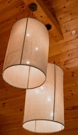 Large linen barrel lantern pendant lights