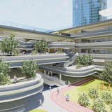 A stepping terraces connecting classrooms and teacher offices  Photo 6 of 14 in Aedas unveils a world-class collaborative campus in Shenzhen connecting dynamic urban fabric by Aedas