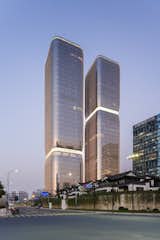 Vibrant architectural form   Photo 10 of 12 in Aedas Completes Twin-Tower Landmark at Hangzhou Qianjiang by Aedas