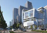 Aluminum panel façade under the sunny day