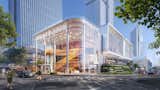 Futuristic boxes towards the urban frontage