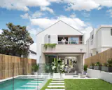 Looking out - rear exterior with pool.