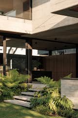 Interior view of the garden, showing off the landscaping.