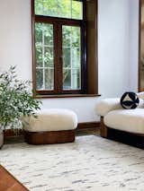 Living Room, Ottomans, and Carpet Floor  Photo 18 of 18 in Asymmetrical Raphael Sofa Fully Customized by Lila and Lin