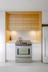 Hanstone quartz, made in Canada, was used for the countertops as well as the backsplash for a seamless look.