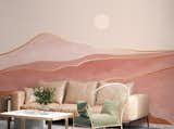 Bedroom  Photo 1 of 1 in Designer Pink & Gold Mountain Wallpaper Murals by Giffywalls Australia
