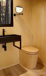 A composting toilet.
