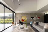 Living Room, Sofa, Porcelain Tile Floor, and Ceiling Lighting Casa Binocular  Photo 4 of 20 in Casa Binocular by Gabriel Rivera Arquitectos