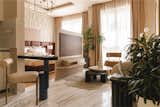 The living and and bedroom area with the TV unit as a subtle partition 
