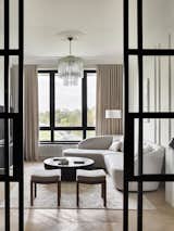 Living room windows overlooking the golf course.