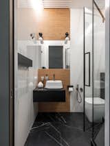 Bath Room Scarabeo sanitary ware, Aromas del Campo lighting fixtures  Photo 18 of 18 in Apartment in a minimalist style in Moscow by Anna Maria Abara