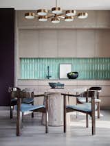Handmade tiles "Prima Ceramica" on the backsplash.
Stool by Modénature.
