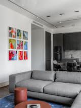 Sofa from Minotti
Polyptychs from the series “Pills of Happiness” by artist Asya Feoktova, which was presented at the Cosmoscow exhibition
