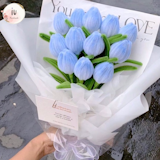 hoa kẽm nhung tulip xanh