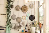 The peg board! One of Serai and Archibald’s first major kitchen projects. All of the materials combined cost around $30.