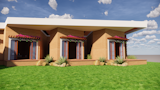 The wide openings of each bedroom facilitate cross ventilation in the interiors.