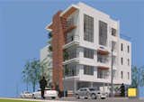 The building offers spacious apartments on four levels above ground