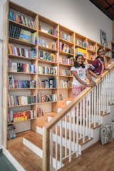 The staircase to upper level of the library