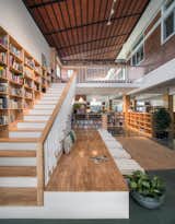 The staircase to upper level of the library