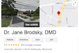 Dr. Jane Brodsky and Associates brings more than 20 years of experience, offering a comprehensive suite of general, preventive, emergency, cosmetic dentistry services. Dr. Brodsky believes good dentistry is more than state-of-the-art equipment and excellent clinical skills. Her team is highly competent and caring. Dr. Brodsky works to establish long-lasting relationships with all of her patients through trust and open communication. Dr. Brodsky and Associates dental practice offers Invisalign, Dental Implants, Restorative Dentistry, TMJ and TMD Treatment, Sleep Apnea, Dentures, Crowns, Veneers, Bridges, Emergency Dentristry and all Cosmetic Dentistry procedures. Serving Bethesda, MA and surrounding areas.

Dr. Jane Brodsky and Associates

11404 Old Georgetown Rd #204, North Bethesda, MD 20852

301-493-8333

https://www.google.com/maps?cid=3253902614054710252