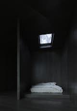 Bedroom, Bed, and Dark Hardwood Floor Cabin 2 bedroom  Photo 7 of 10 in Rzhyshchiv Cabins by Shovk Studio