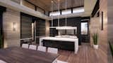 Modern kitchen and dining area.