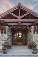 Covered entrance, custom timber work.