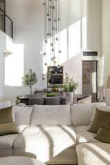 Living room with tall ceilings.