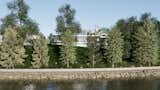 Curving Modern Exterior Architecture Lake View
