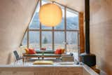 Living Room, Wood Burning Fireplace, and Sofa Noguchi Lighting   Photo 6 of 17 in Après-ski Chalet at Hunter Mountain by Leslie Foti Drayer