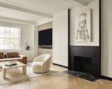 Hand crafted, one-of-a-kind iron fireplace, designed by mdg and crafted in Brooklyn.