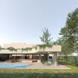 Villa exteriors with pool