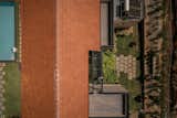 Drone view of the pool and glass bridge