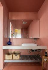 Bath Room, Ceiling Lighting, One Piece Toilet, Stone Counter, Vessel Sink, and Enclosed Shower  Photo 10 of 12 in A Minimalist- Postmodern Condo Room by Mae Prachasilchai