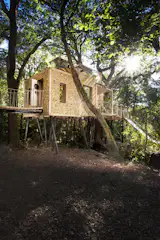 The Woodsman (above) was completed in 2016, and the other two tree houses were completed in 2021.