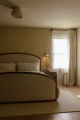 The home features brick and Scandinavian oak flooring.