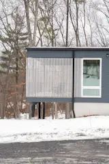 The home strives for energy efficacy, utilizing passive architecture principles.