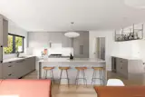 The kitchen features Fisher &amp; Paykel appliances and Caesarstone counters.