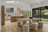 The interior flooring is made from light-honed three-quarter-inch sawn oak.