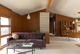 Living room of the Meadows house by Herbert Fritz Jr., a Frank Lloyd Wright apprentice, in Richland Center, Wisconsin
